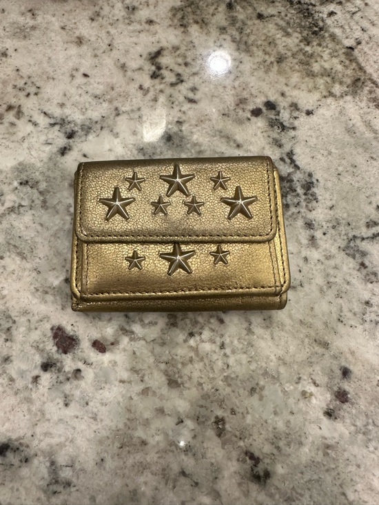 Jimmy Choo Handbags - Jimmy Choo Metallic Gold Star Accent Compact Wallet